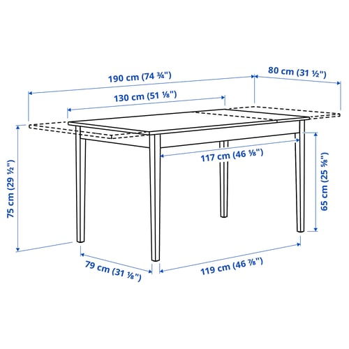 NÄSINGE / BERGMUND طاولة و 4 كراسي, أبيض/Gunnared رمادي متوسط أبيض, 130/190x80 سم