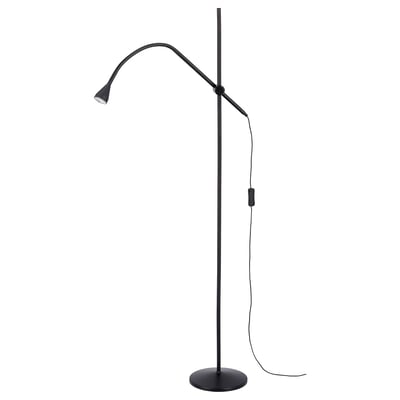 NÄVLINGE مصباح أرضي/قراءة LED, أسود