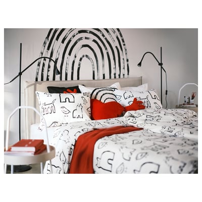 NÄVLINGE مصباح أرضي/قراءة LED, أسود