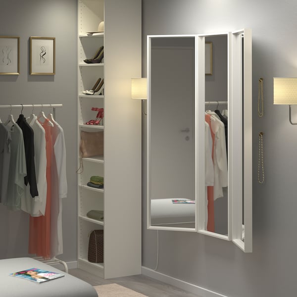 NISSEDAL تشكيلة مرايا, أبيض, ‎130x150 سم‏
