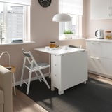NORDEN طاولة بأرجل تُطوى, أبيض, ‎26/89/152x80 سم‏