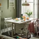 NORDEN طاولة بأرجل تُطوى, أبيض, ‎26/89/152x80 سم‏