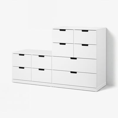 NORDLI خزانة بـ10 أدراج, أبيض, 160x99 سم