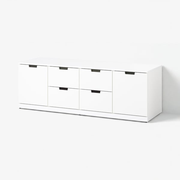 NORDLI خزانة بـ 6 أدراج, أبيض, 160x54 سم