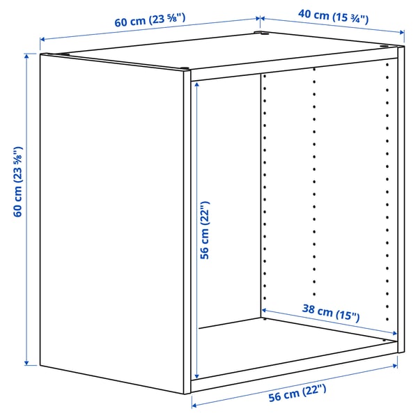 PLATSA هيكل, أبيض, ‎60x40x60 سم‏