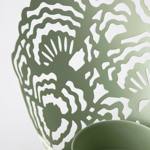 SILKESTRÄD حامل شمعة صغيرة, أخضر فاتح, 11 سم