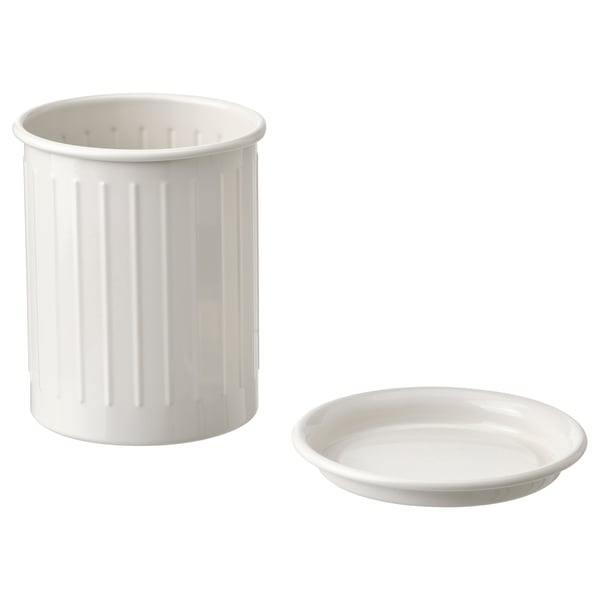 VÄLVÅRDAD حامل أدوات طعام, بيج/مجلفن, 13 سم