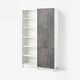 BESTÅ Storage combination with doors, white/Kallviken/Stubbarp concrete effect, 120x42x202 cm