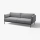 ÄPPLARYD sofa: modern grey fabric, sleek metal legs, comfortable & plush