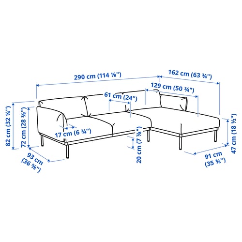 Illustration with measurements for the product: ÄPPLARYD.