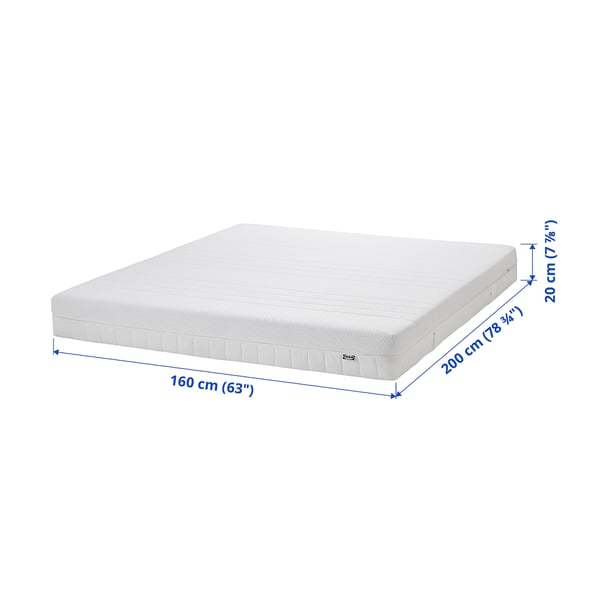 ÅKREHAMN Foam mattress, firm/white, 160x200 cm