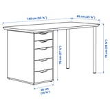 ANFALLARE / ALEX Desk, bamboo/white, 140x65 cm