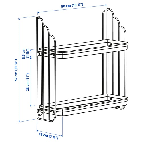Illustration with measurements for the product: APOTEKARE.