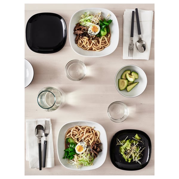 BACKIG side plate, black, 18x18 cm IKEA