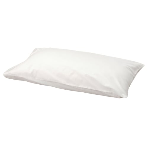 BALSAMPOPPEL: white organic cotton pillow, soft, breathable, gots certified. Rectangular shape with smooth, simple design.