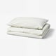 BANDKNIPPE Duvet cover and pillowcase, white/green, 150x200/50x80 cm