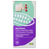 BELÖNING White chocolate tablet, with raspberry Rainforest Alliance Certified, 100 g