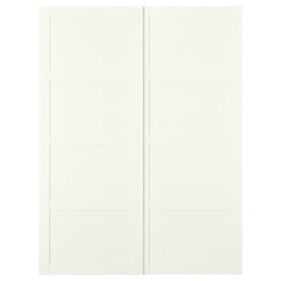 BERGSBO Pair of sliding doors, white, 150x201 cm