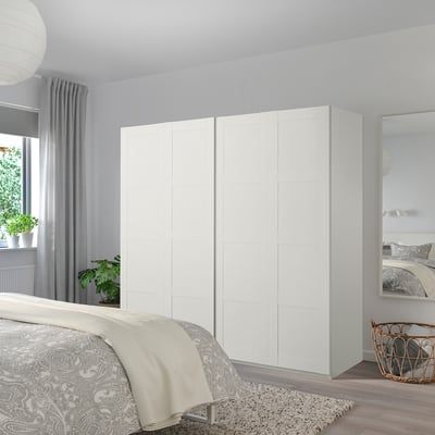 BERGSBO Pair of sliding doors, white, 200x201 cm