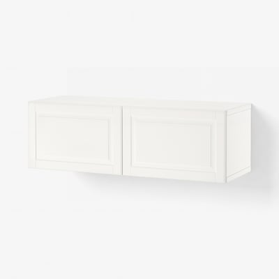 BESTÅ Shelf unit with doors, white/Smeviken white, 120x42x38 cm
