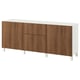 BESTÅ Storage combination with drawers, white/Lappviken/Stubbarp walnut effect, 180x42x74 cm