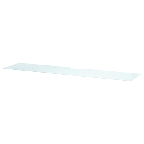 BESTÅ: white glass shelf, sleek & rectangular, modern design.