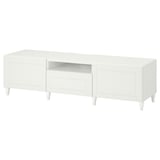 BESTÅ TV bench, white/Smeviken/Kabbarp white, 180x42x48 cm