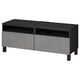 BESTÅ TV bench with drawers, black-brown/Kallviken/Stubbarp dark grey, 120x42x48 cm