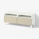 BESTÅ TV bench with drawers, white/Krukmakare beige, 120x42x48 cm