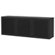 BESTÅ Wall-mounted cabinet combination, black-brown/Mörtviken black, 180x42x64 cm