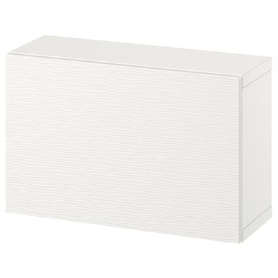 BESTÅ Wall-mounted cabinet combination, white/Laxviken white, 60x22x38 cm