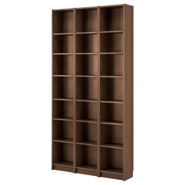 BILLY Bookcase, brown ash veneer, 120x28x237 cm IKEA