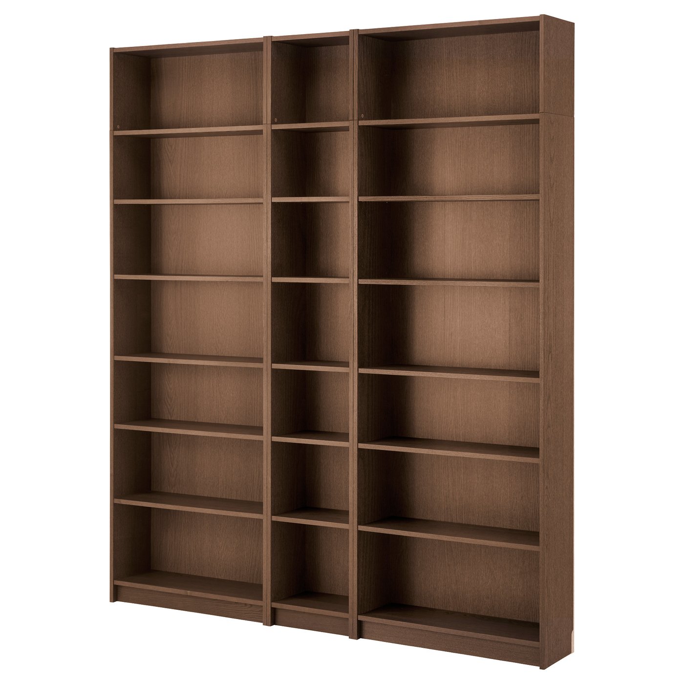 BILLY Bookcase, brown ash veneer, 200x28x237 cm IKEA