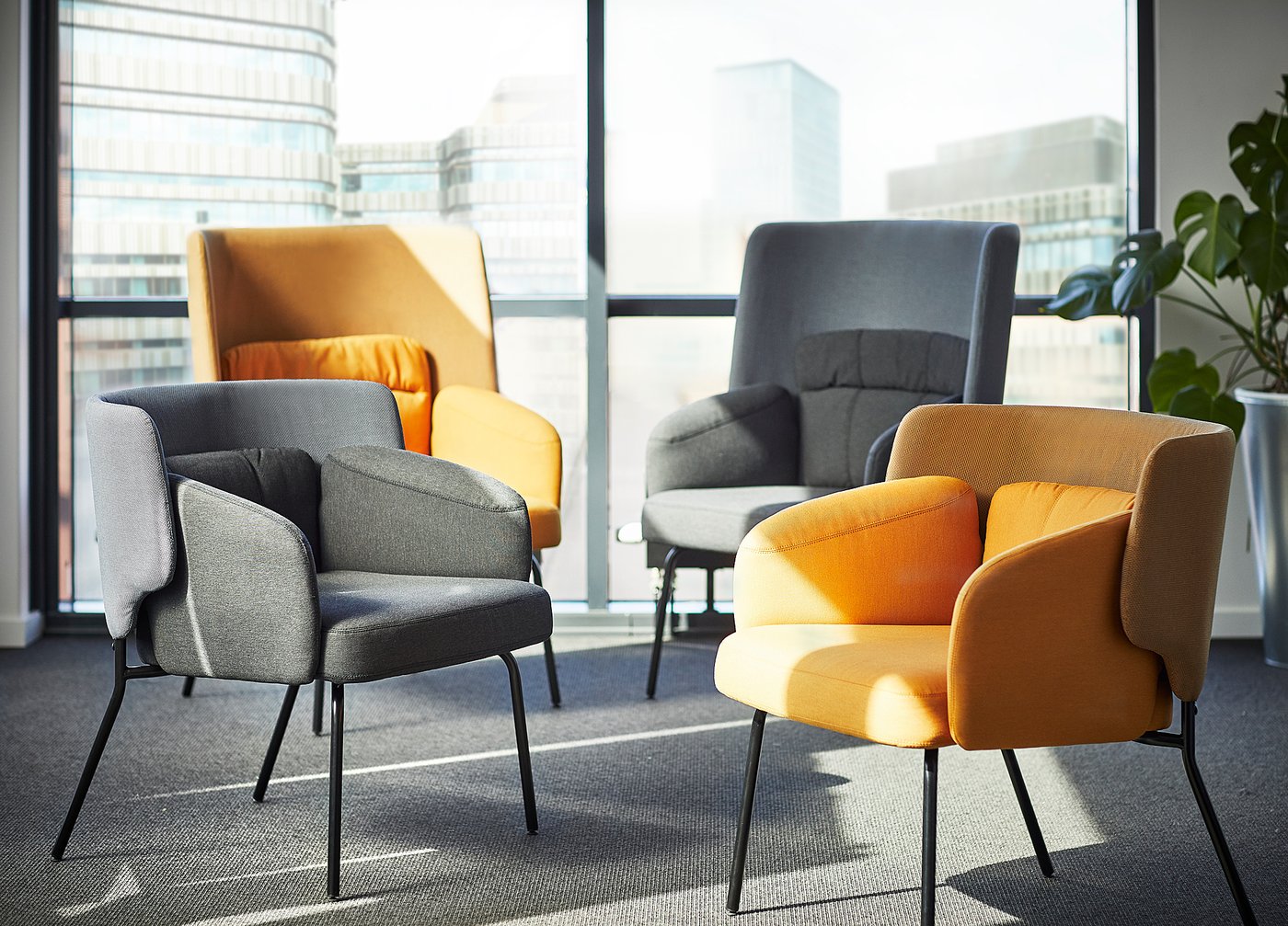 Buy Armchair Vissle dark yellow/Kabusa dark yellow - IKEA