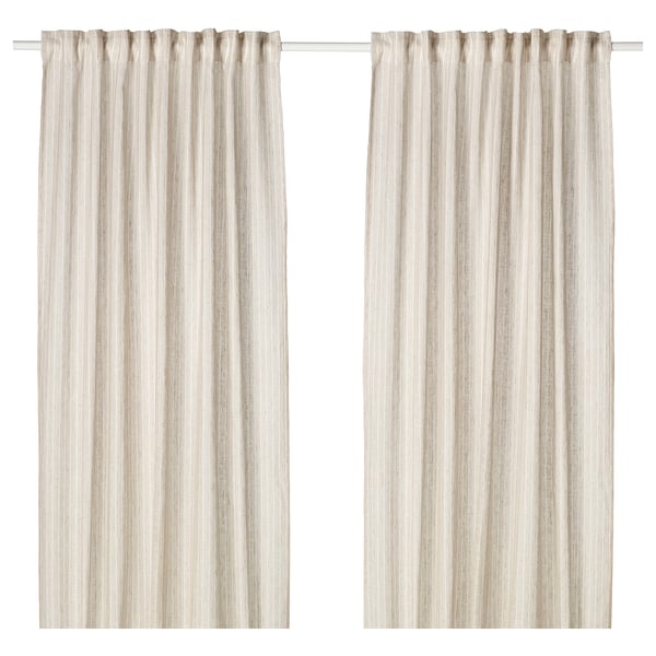 Birtine Curtains 1 Pair Beige Ikea