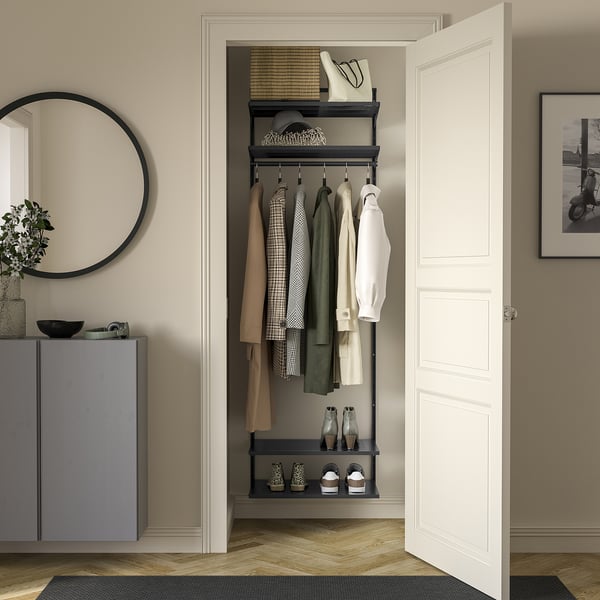 BOAXEL Wardrobe combination, anthracite, 62x40x201 cm