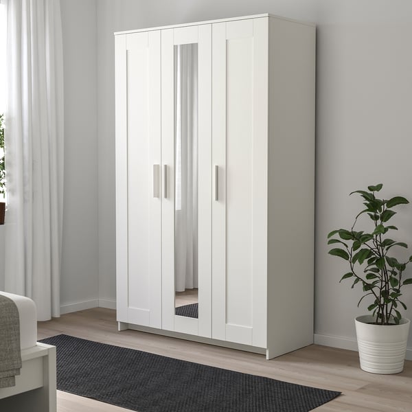 Brimnes دولاب ملابس مع 3 أبواب أبيض Ikea