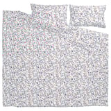 BRUDKRUSBÄR Duvet cover and 2 pillowcases, white multicolour/floral pattern, 240x220/50x80 cm