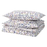 BRUDKRUSBÄR Duvet cover and 2 pillowcases, white multicolour/floral pattern, 240x220/50x80 cm