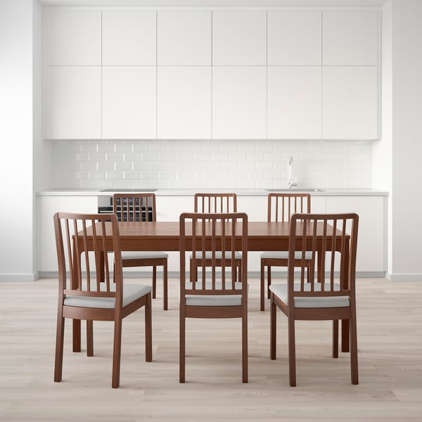Ekedalen Ekedalen Table And 6 Chairs Brown Orrsta Light Grey Ikea