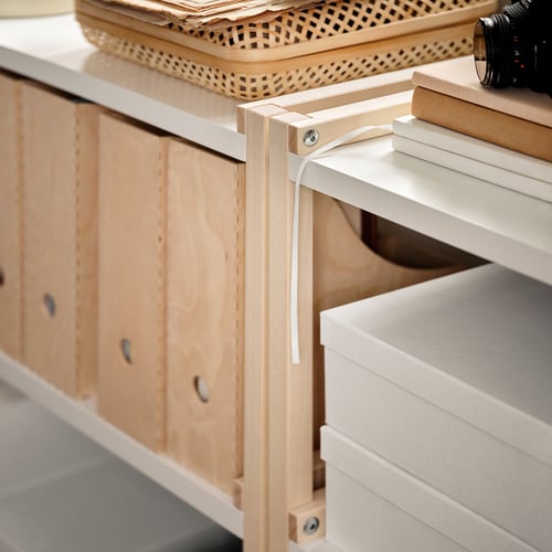 EKENABBEN open shelving unit, aspen/white, 70x34x154 cm IKEA