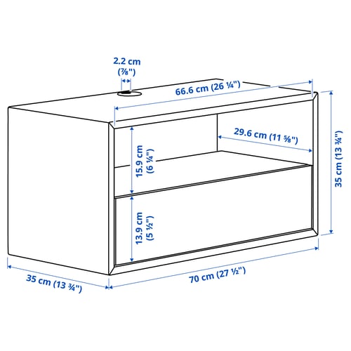 Illustration with measurements for the product: EKET.