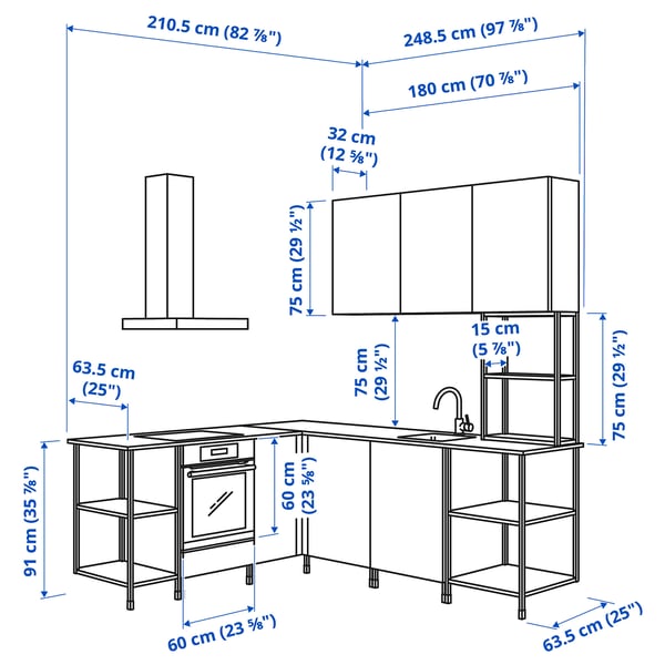 ENHET Corner kitchen, white