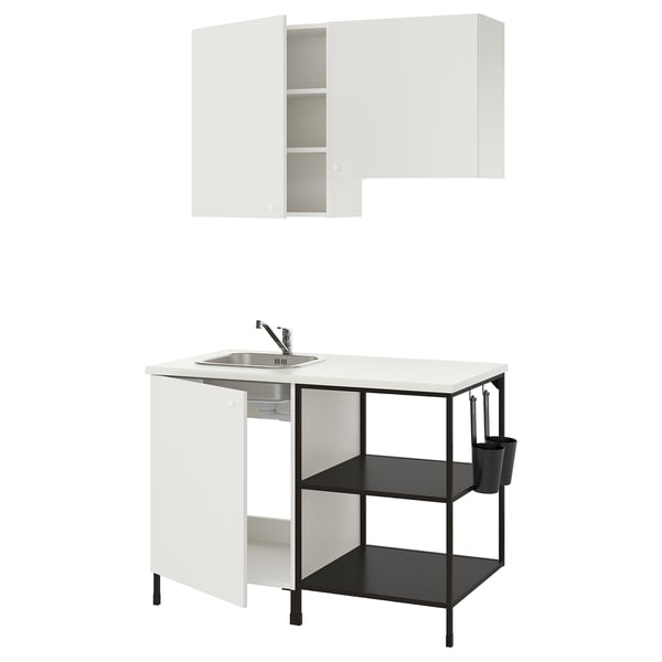 ENHET Kitchen, anthracite/white, 123x63.5x222 cm