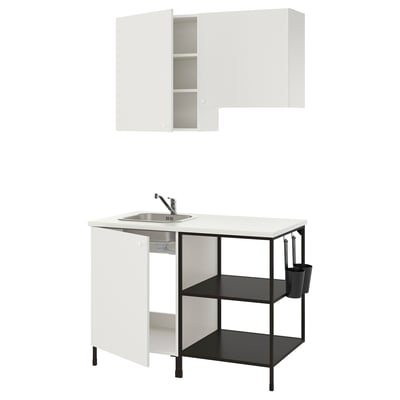 ENHET Kitchen, anthracite/white, 123x63.5x222 cm