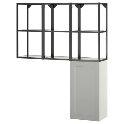 ENHET Storage combination, anthracite/grey frame, 120x32x150 cm