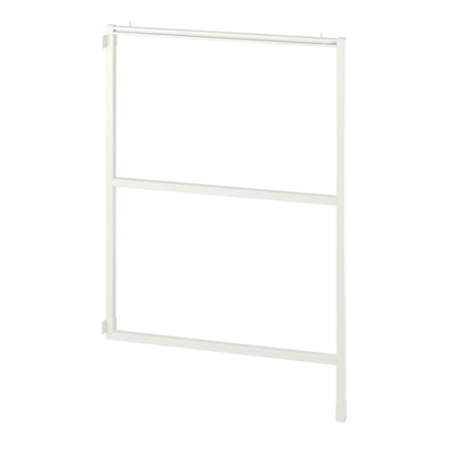 Depicts an ENHET white metal side panel. It is rectangular, with a sleek design, and made of steel with an epoxy/acrylic coating.