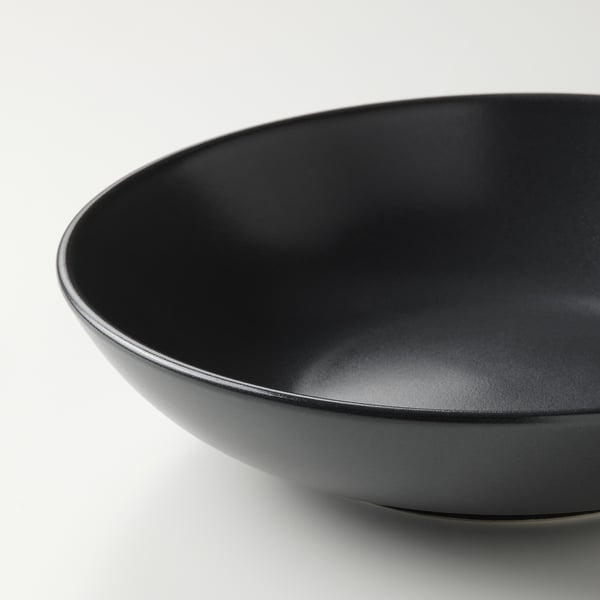 FÄRGKLAR Deep plate, matt dark grey, 19 cm