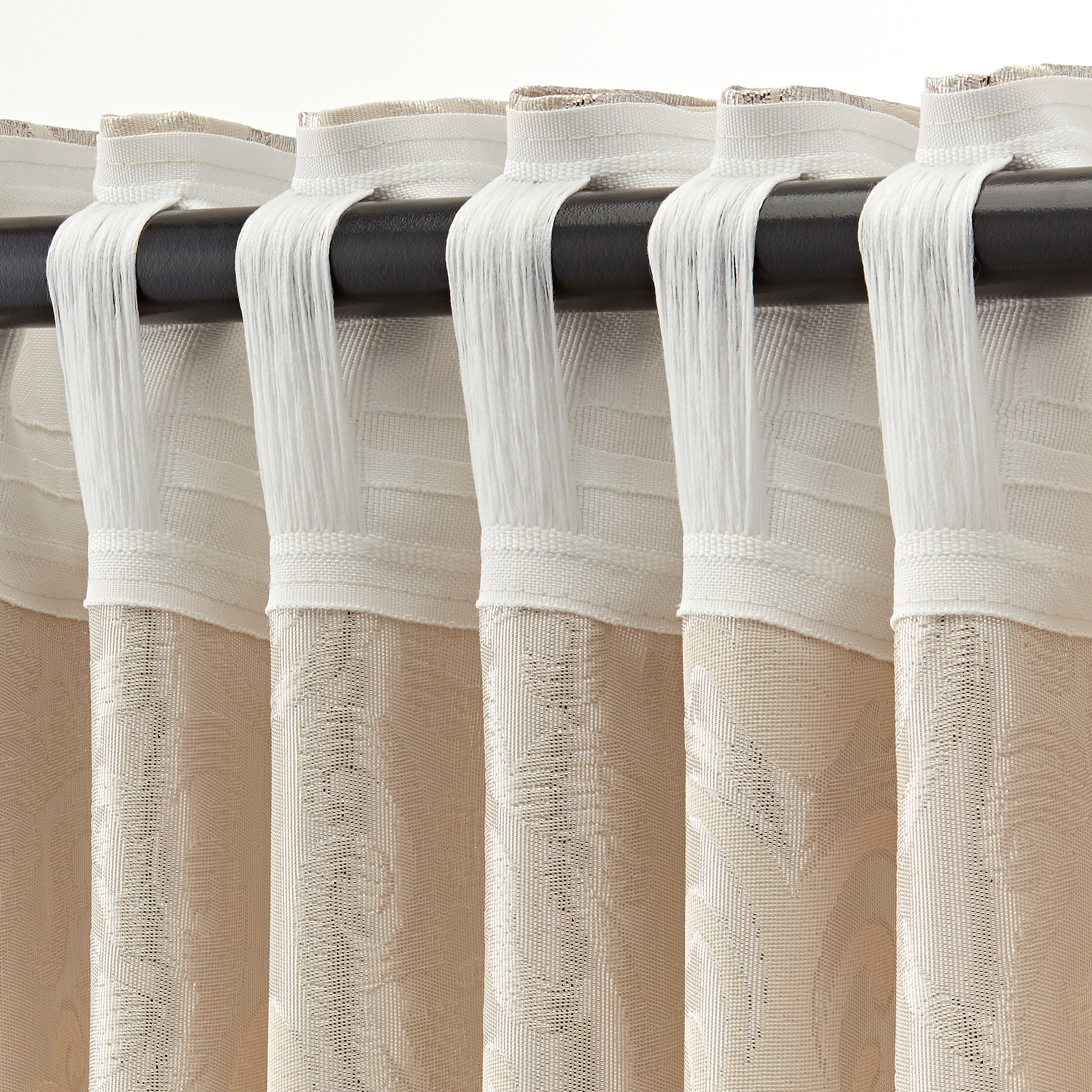 FLICKFJÄRIL Curtains with tiebacks, 1 pair, beige, 145x250 cm IKEA