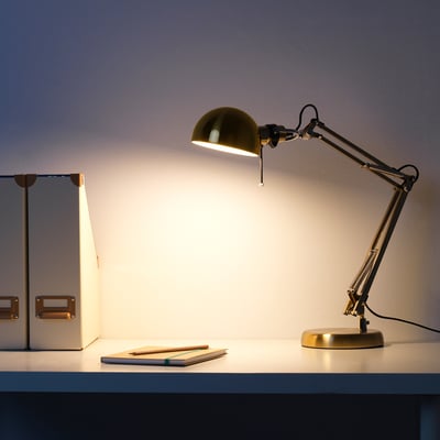 FORSÅ Work lamp, brass-colour